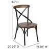 Flash Furniture Advantage X-Back Chair with Metal Bracing and Fruitwood Seat X-BACK-METAL-FW